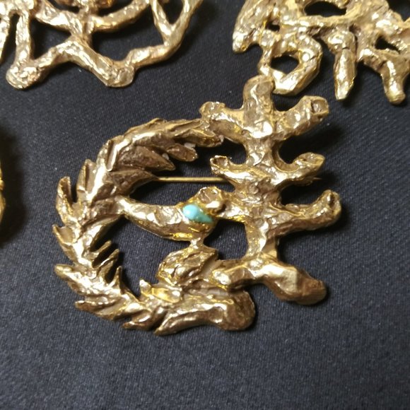 Judaica Art Set of 5 Brooches Signed - Picture 3 of 16